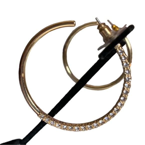 Nine West Womens Gold Tone Beyonce Style Round Hoop Earrings Christmas Gift Girl - Picture 3 of 7